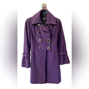 Wool Double Breasted Belle Sleeved Knee Length Coat